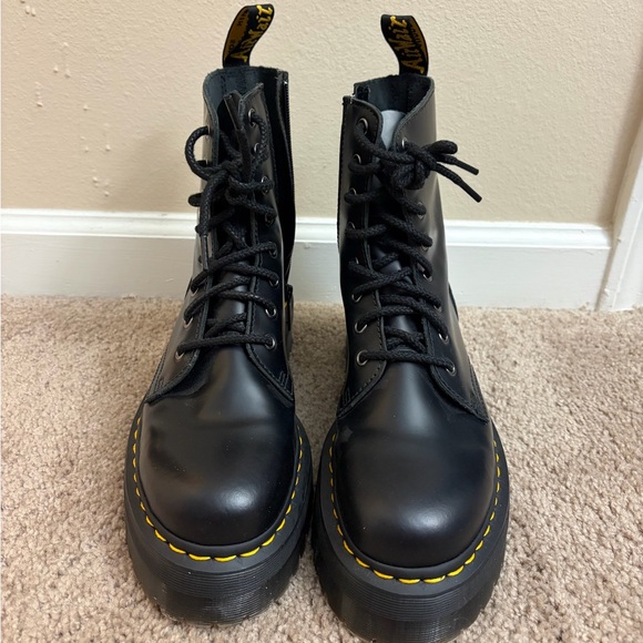 Dr. Martens Jadon Boot Black Smooth Leather Platforms US 9M / US 10L - Picture 2 of 7